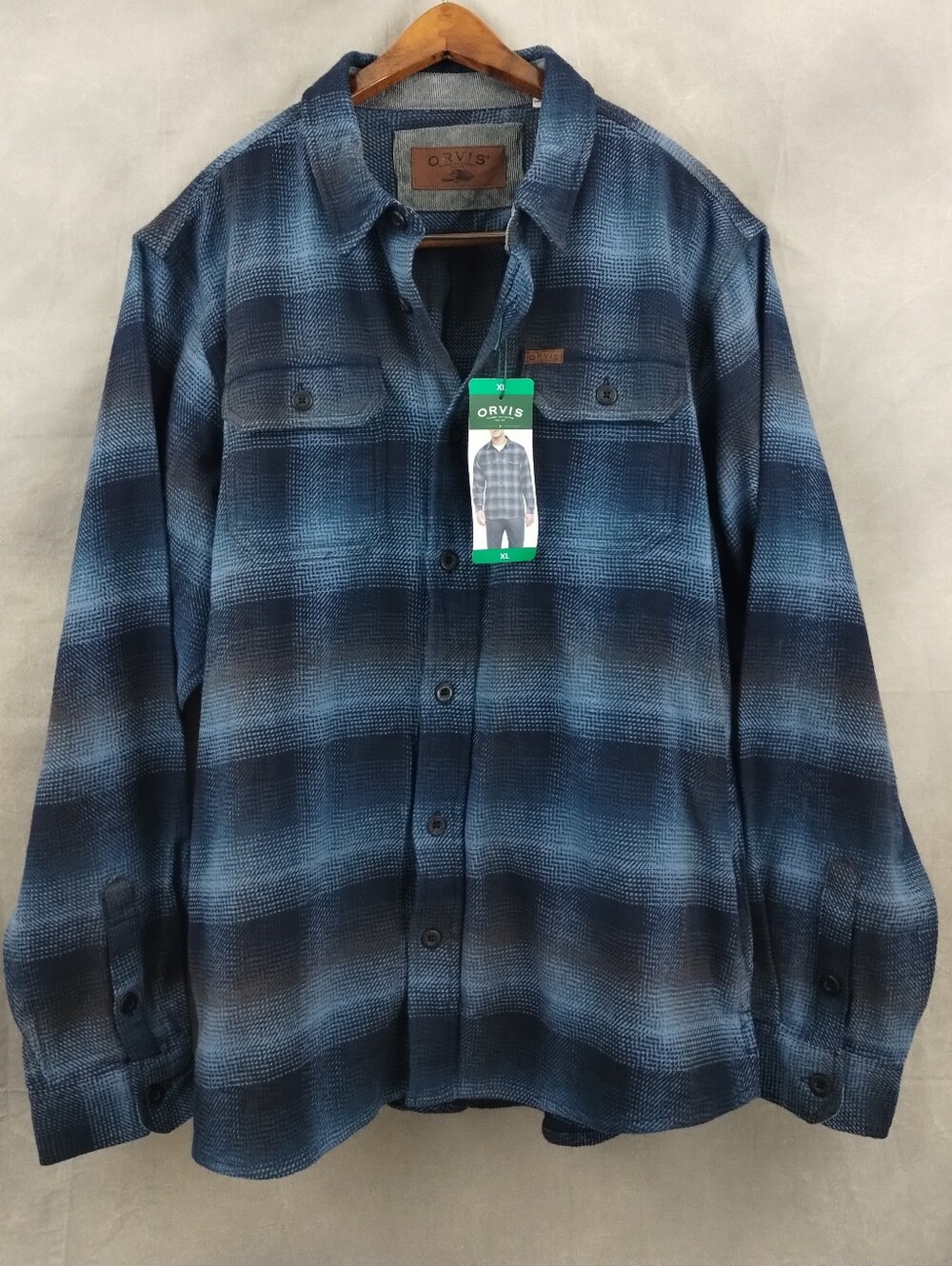 NEW Orvis Mens Heavy Cotton Flannel Shirt Jacket Size XL